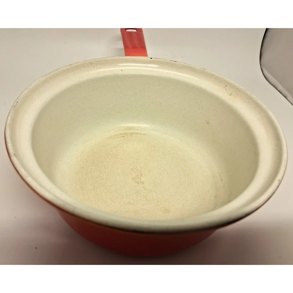 Descoware 89-A 18 M Belgium Flame Orange Cast Iron Saucepan NO LID